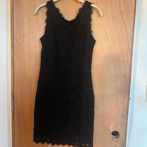 Black lace mini dress